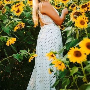 Size L Joyfolie Women’s Dress (white with black dots)